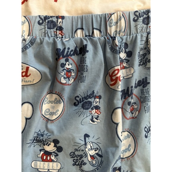 Disney Mickey Mouse Pajama Set PJs Women's XXL Shorts Lightweight Blue - Picture 3 of 6